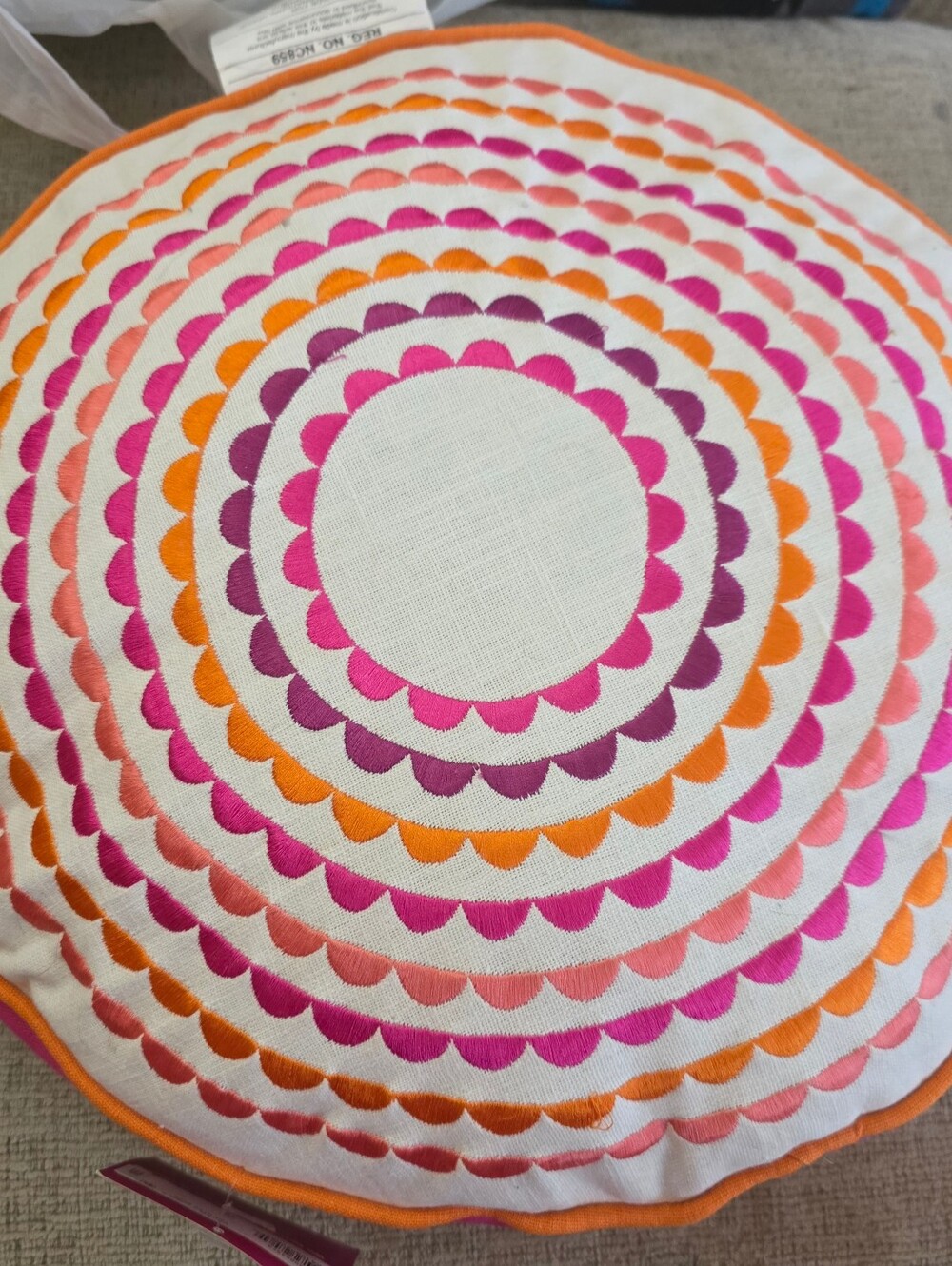 NEW Happy Chic Multi-Color Round Decorative Pillow